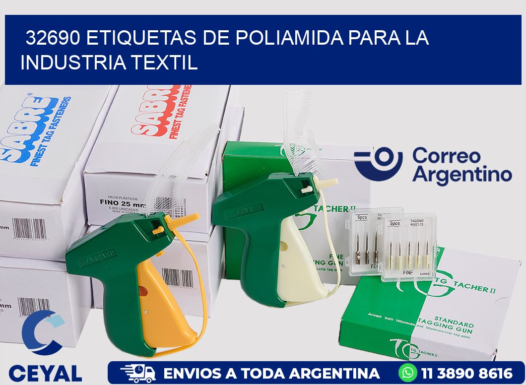 32690 ETIQUETAS DE POLIAMIDA PARA LA INDUSTRIA TEXTIL