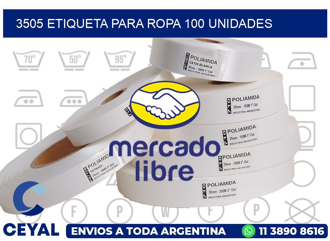 3505 ETIQUETA PARA ROPA 100 UNIDADES