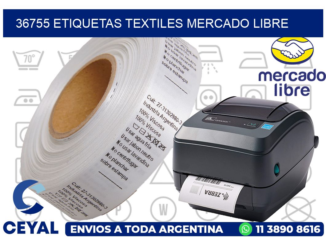 36755 ETIQUETAS TEXTILES MERCADO LIBRE