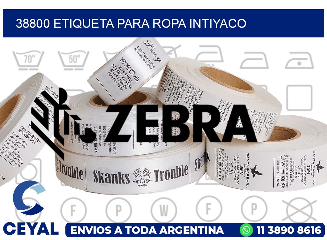 38800 ETIQUETA PARA ROPA INTIYACO
