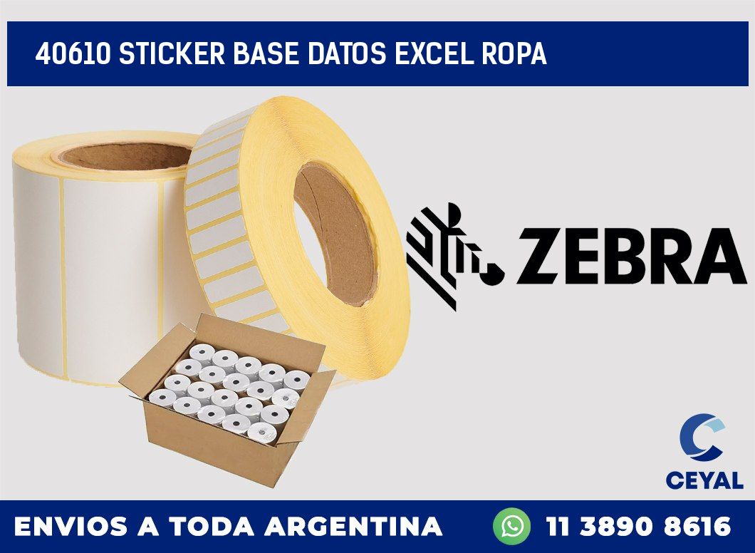 40610 sticker base datos excel ropa