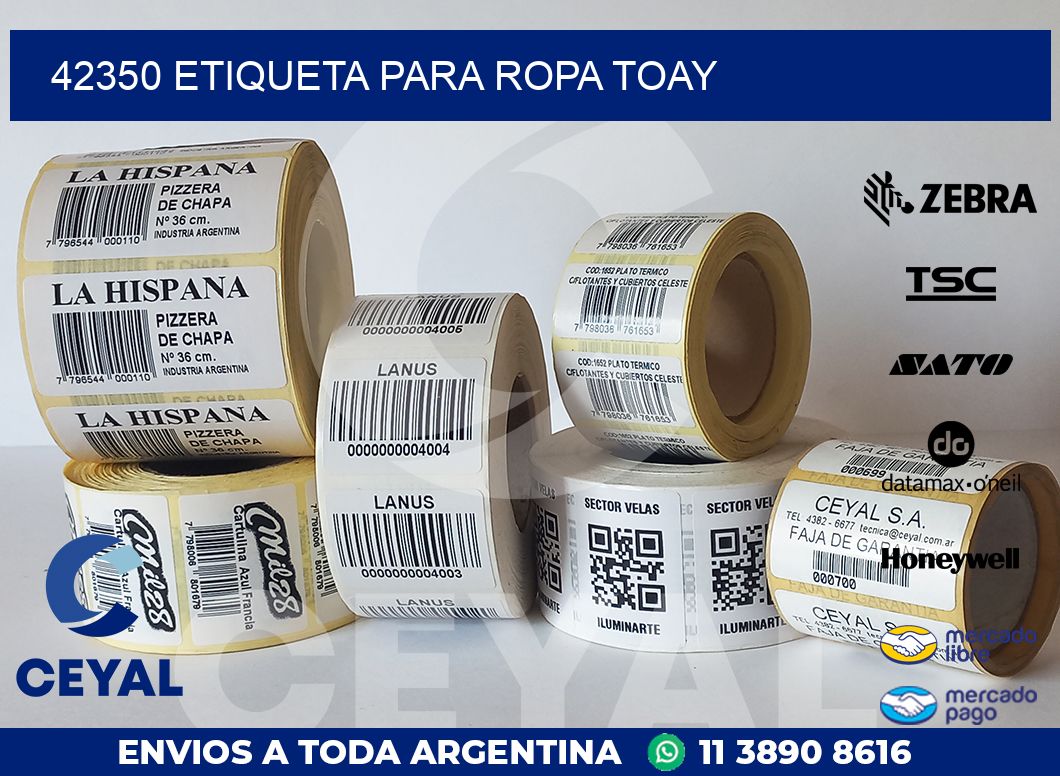 42350 ETIQUETA PARA ROPA TOAY