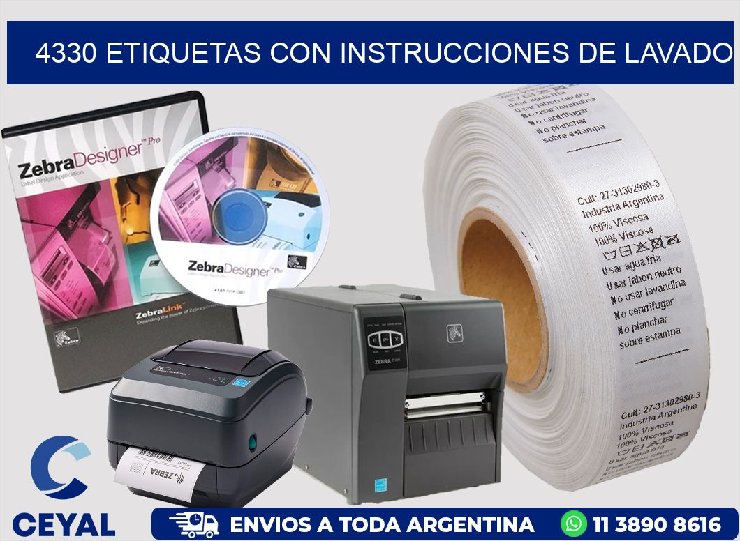 4330 ETIQUETAS CON INSTRUCCIONES DE LAVADO