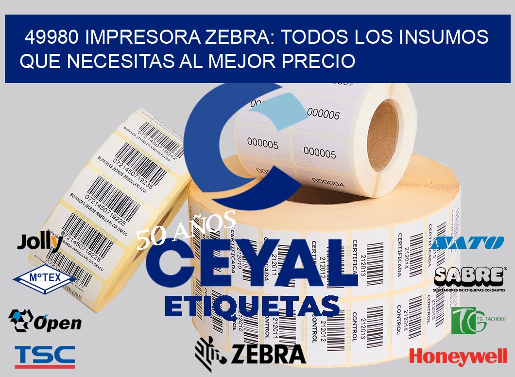 49980 IMPRESORA ZEBRA: TODOS LOS INSUMOS QUE NECESITAS AL MEJOR PRECIO