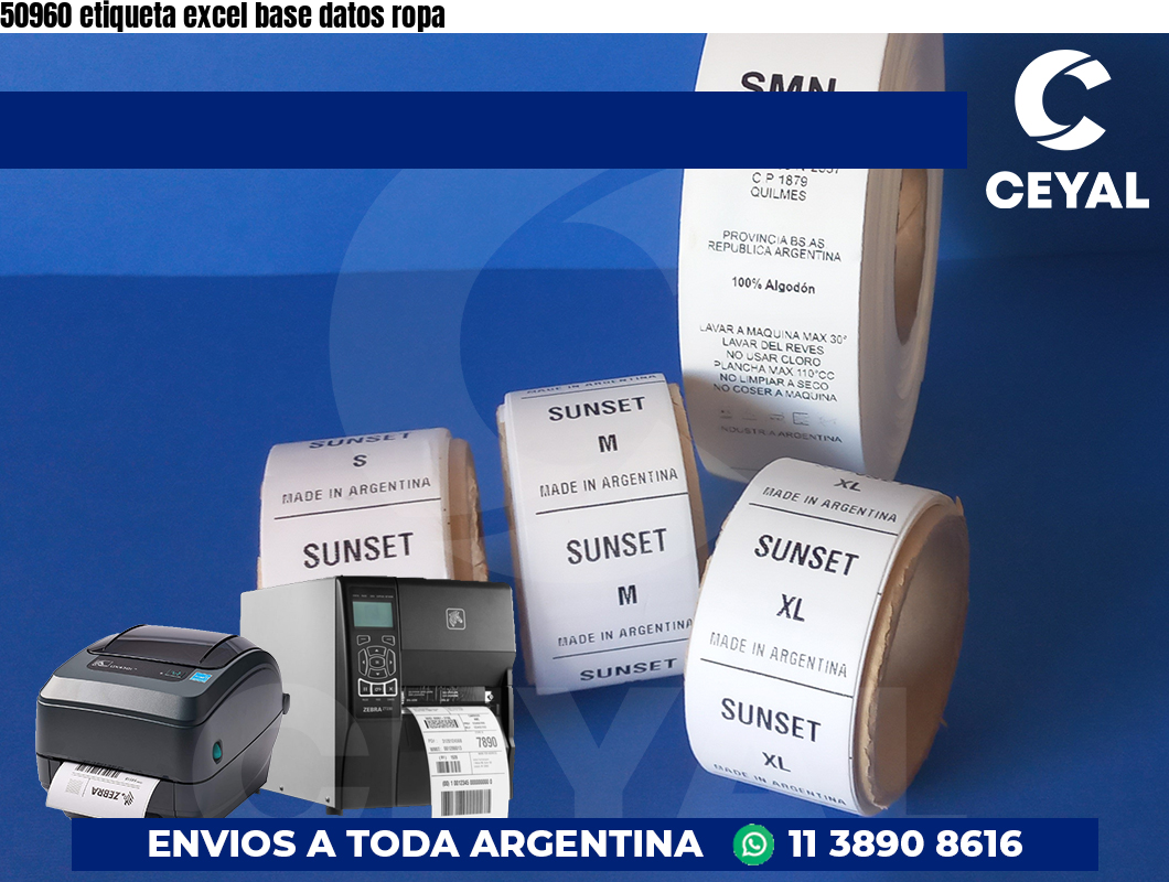 50960 etiqueta excel base datos ropa