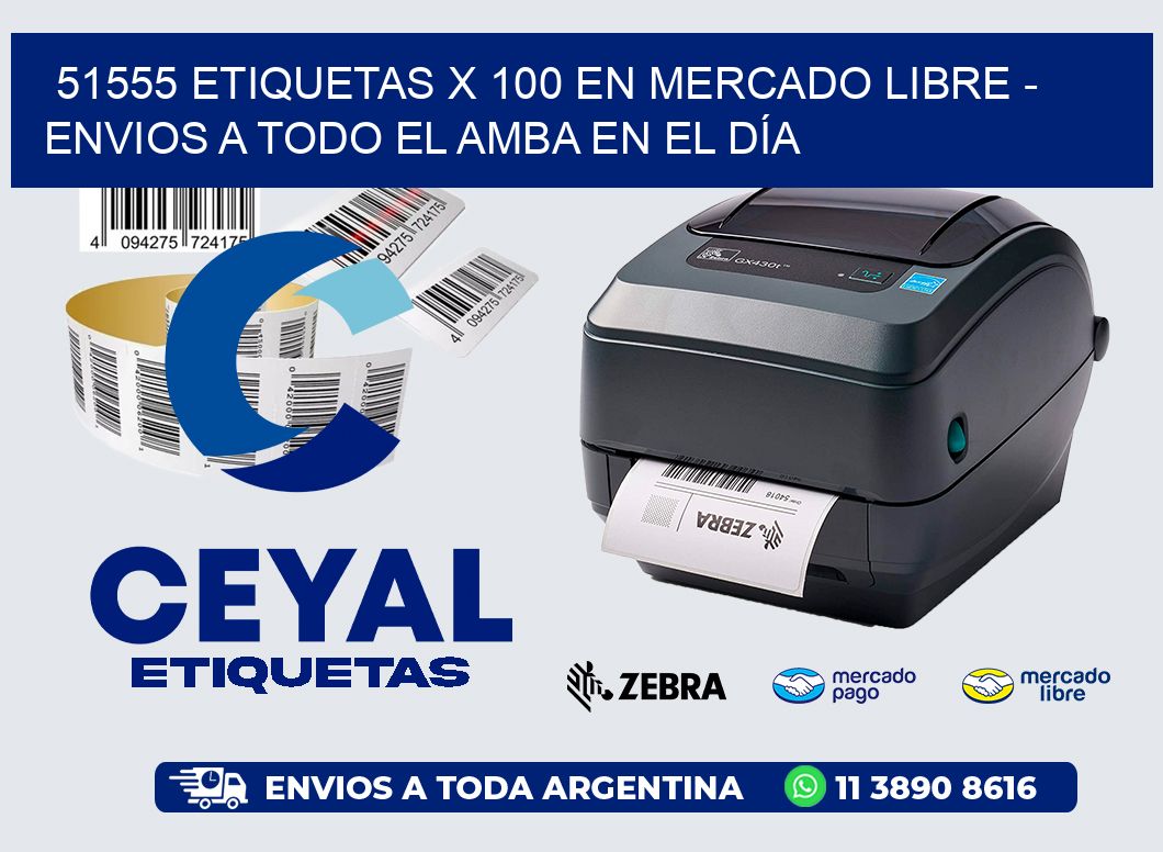 51555 ETIQUETAS X 100 EN MERCADO LIBRE - ENVIOS A TODO EL AMBA EN EL DÍA