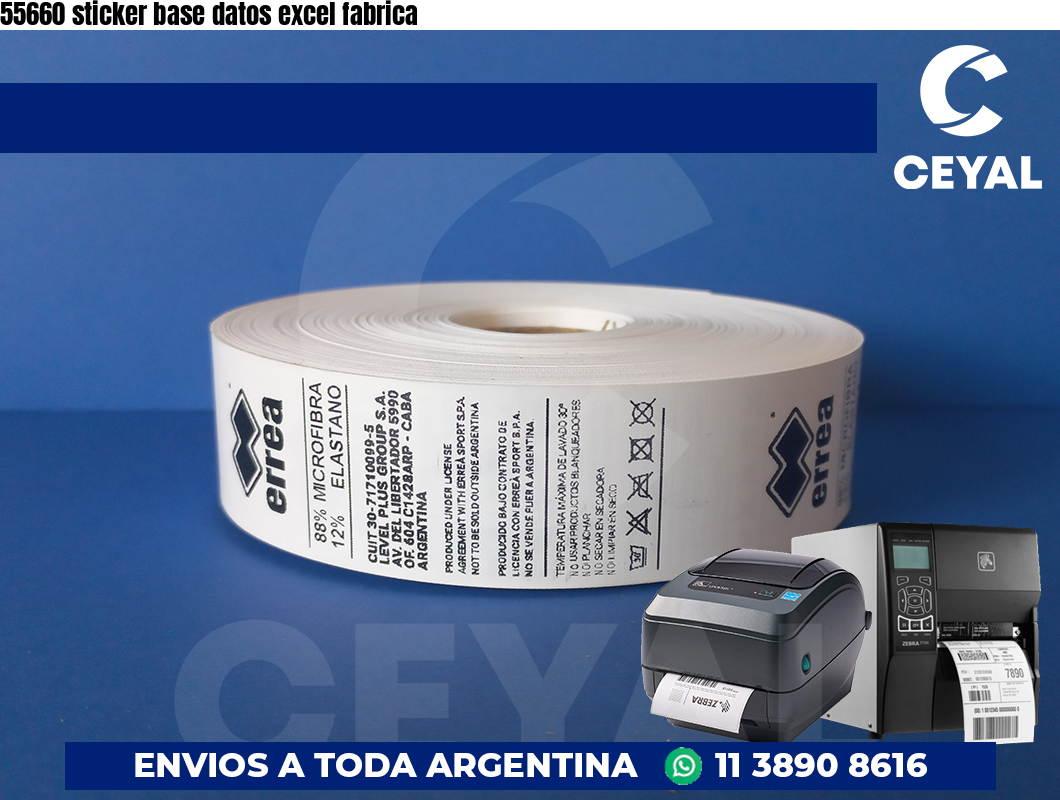 55660 sticker base datos excel fabrica