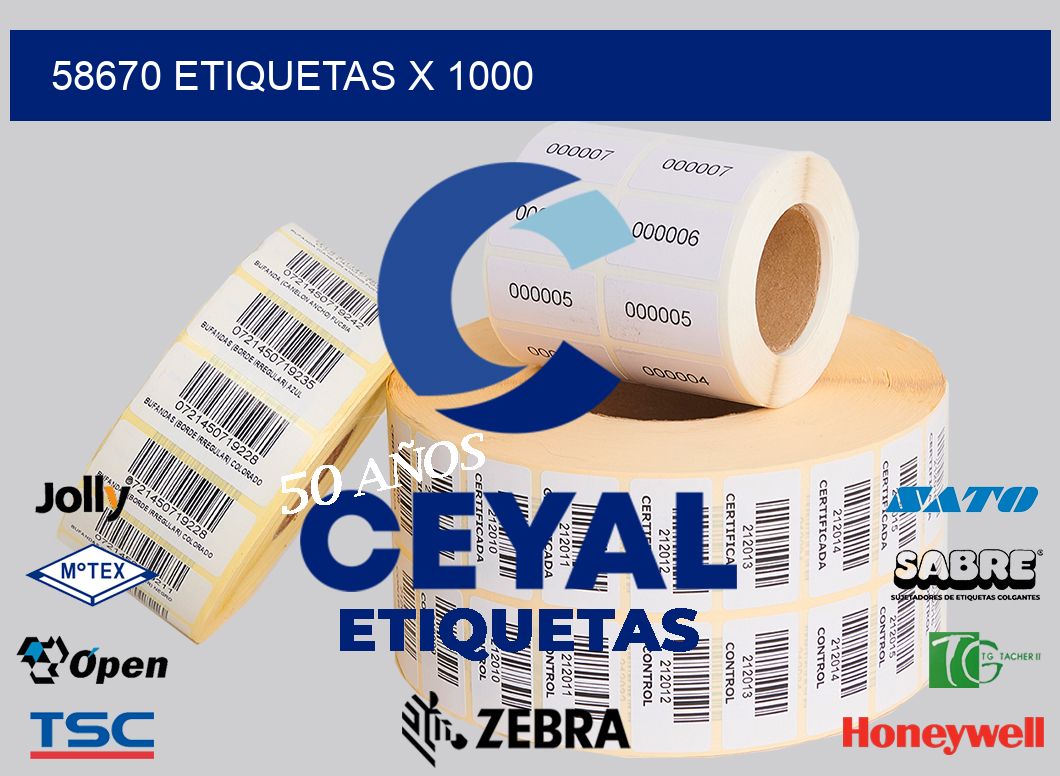 58670 ETIQUETAS X 1000