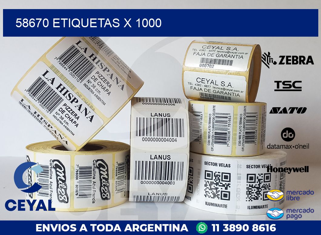 58670 ETIQUETAS X 1000