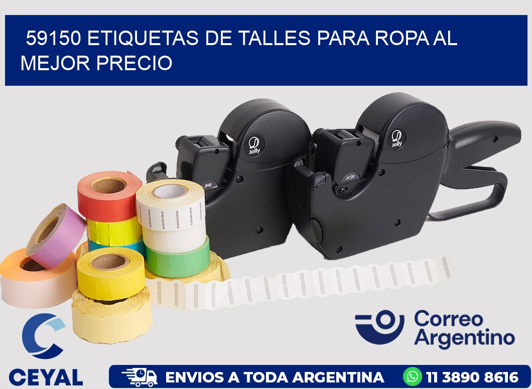59150 ETIQUETAS DE TALLES PARA ROPA AL MEJOR PRECIO