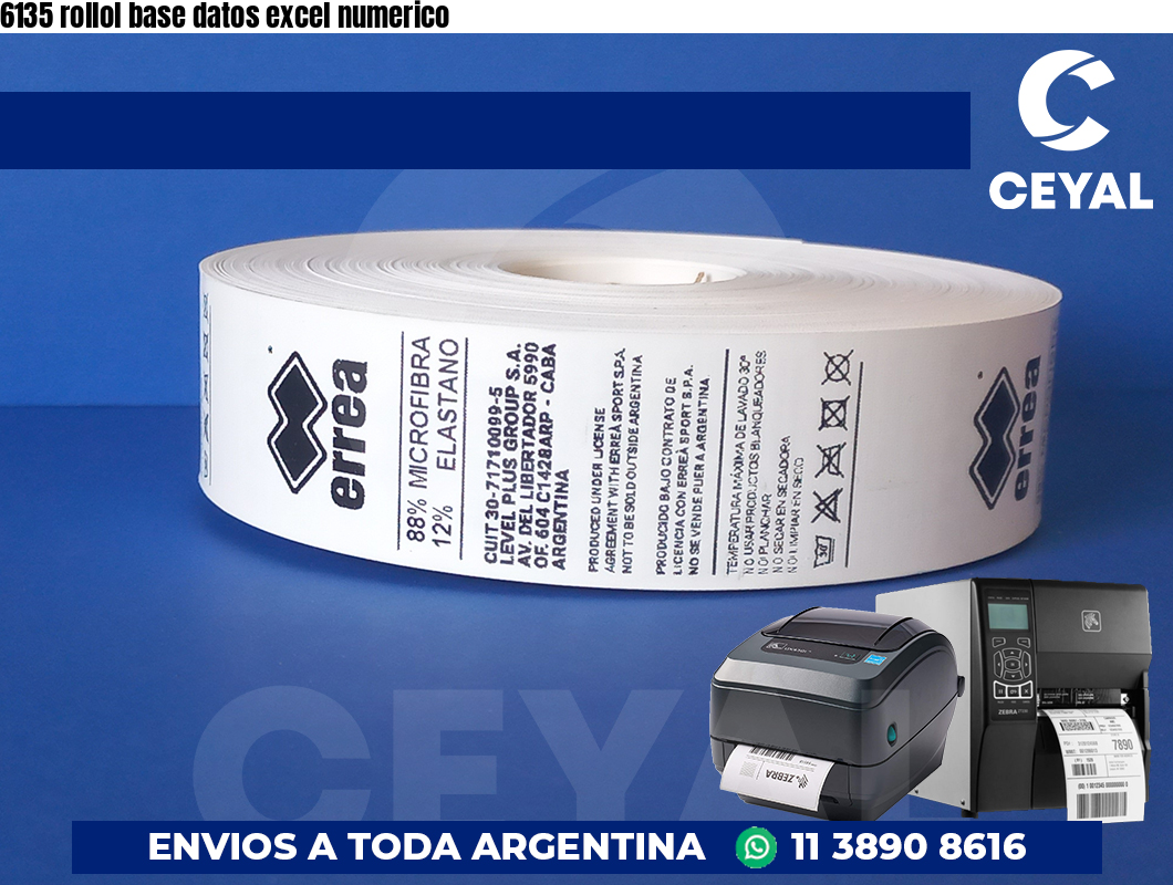6135 rollol base datos excel numerico