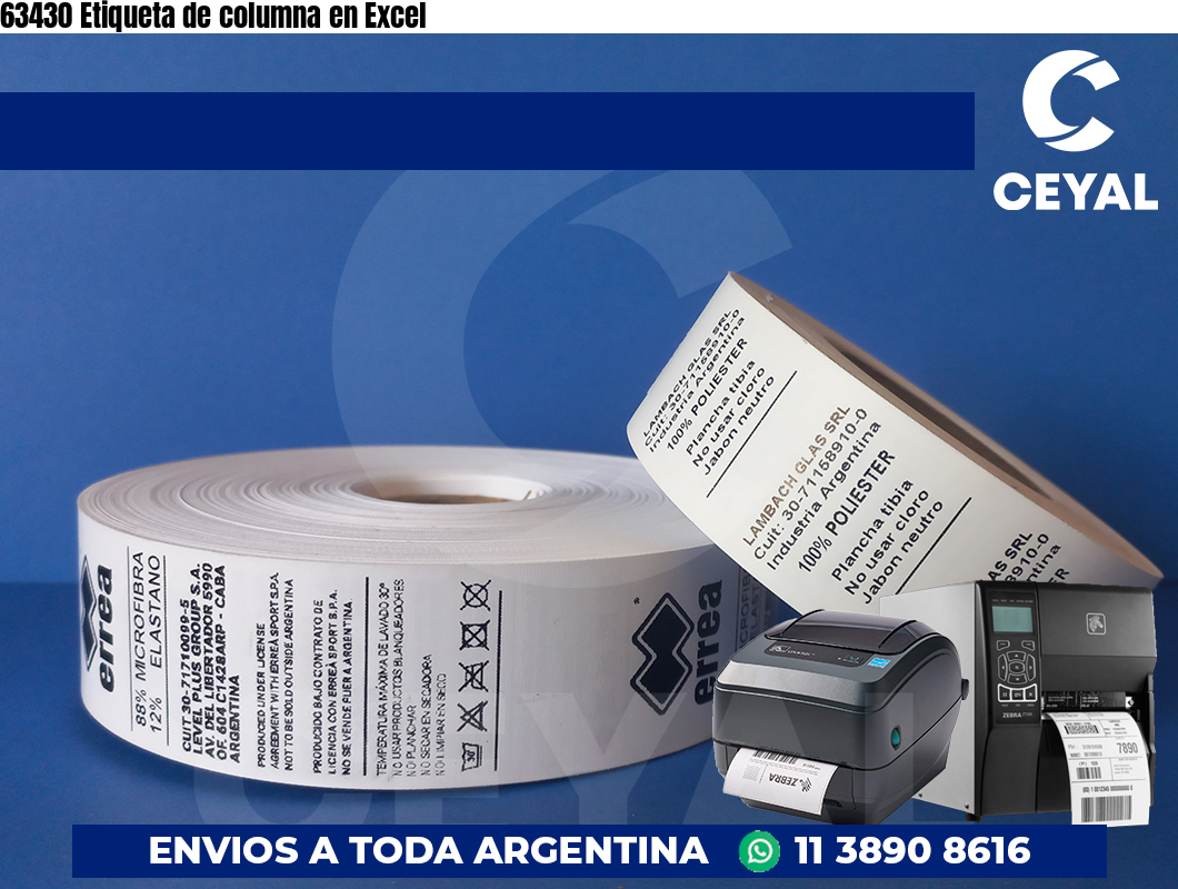 63430 Etiqueta de columna en Excel