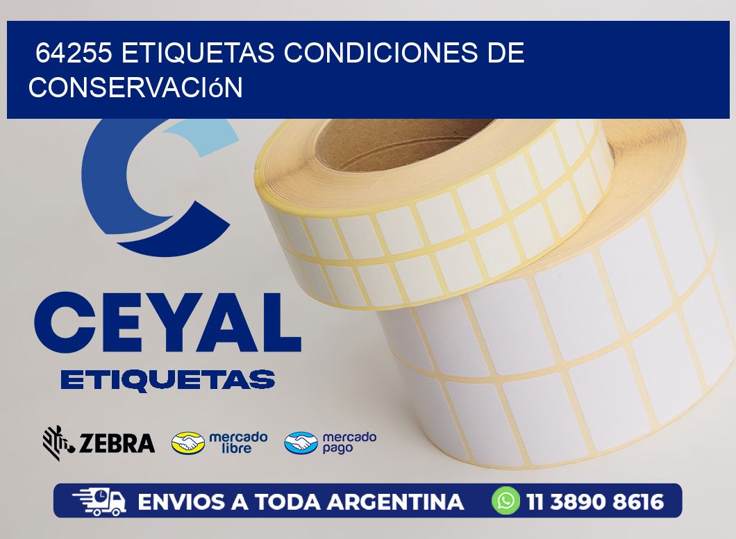 64255 etiquetas Condiciones de conservación