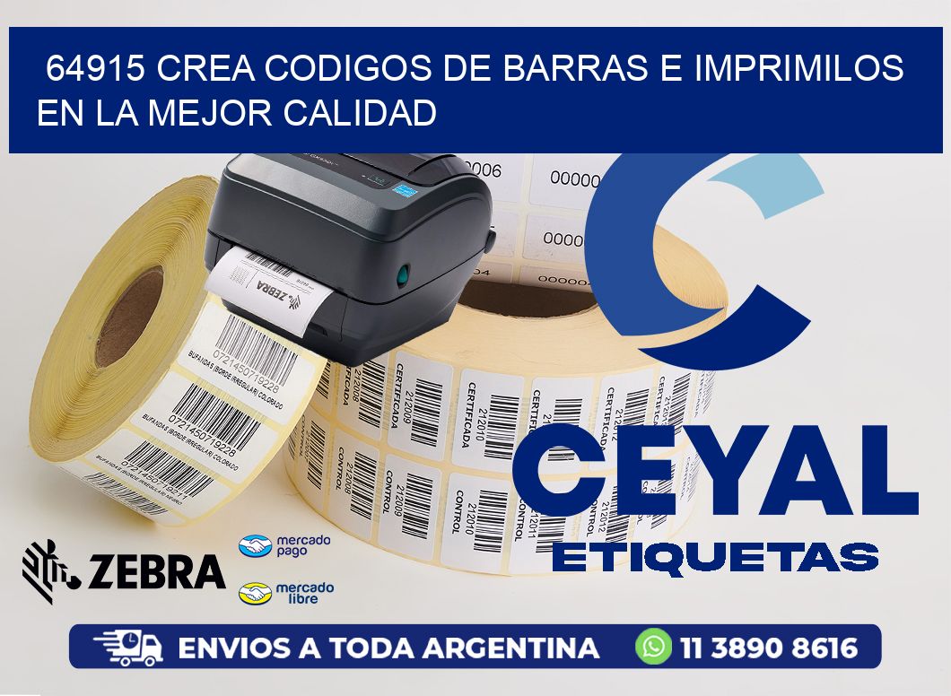 64915 CREA CODIGOS DE BARRAS E IMPRIMILOS EN LA MEJOR CALIDAD
