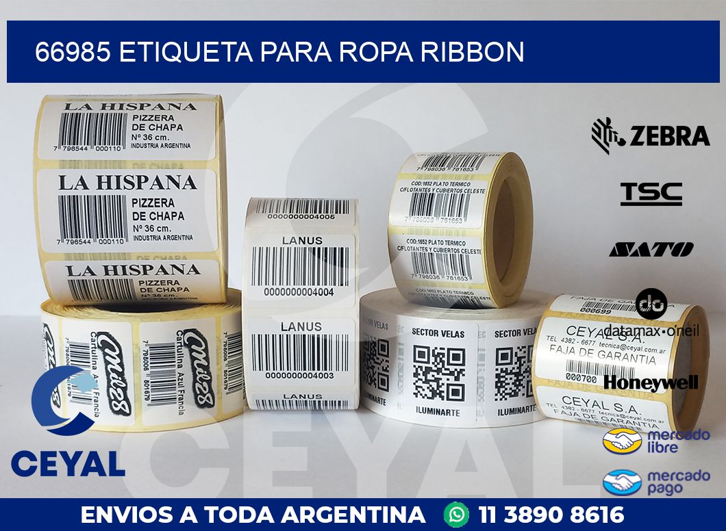 66985 ETIQUETA PARA ROPA RIBBON
