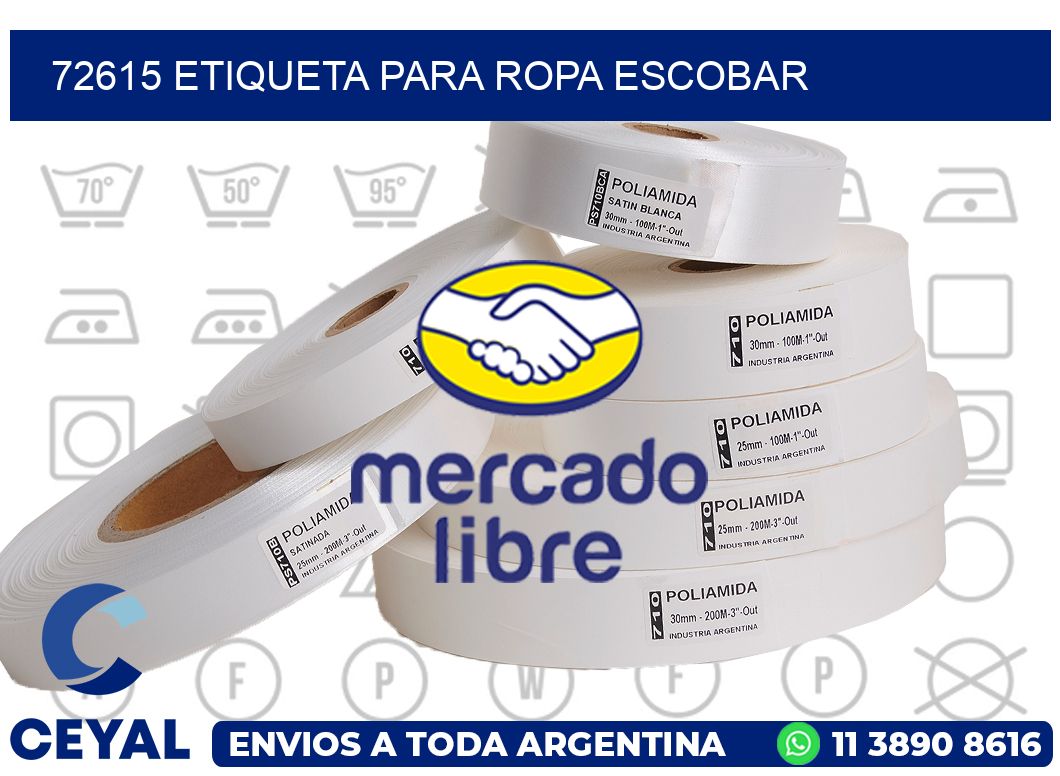72615 ETIQUETA PARA ROPA ESCOBAR