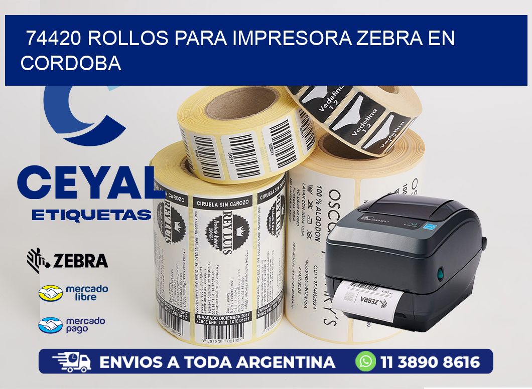 74420 ROLLOS PARA IMPRESORA ZEBRA EN CORDOBA