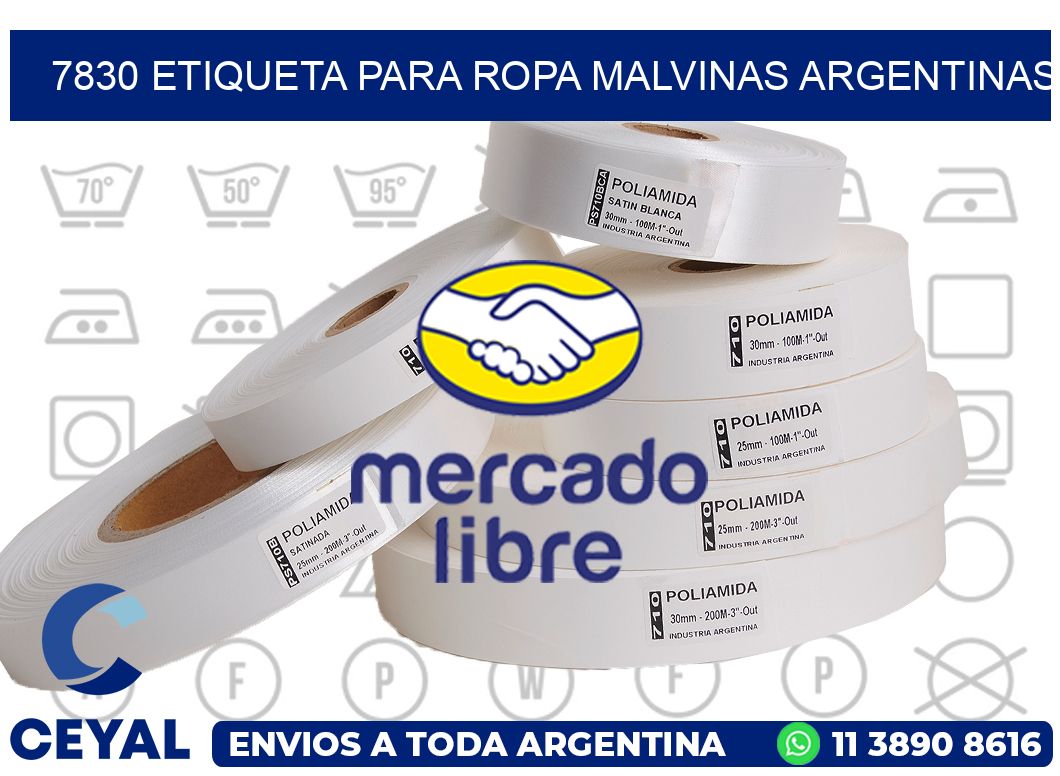 7830 ETIQUETA PARA ROPA MALVINAS ARGENTINAS