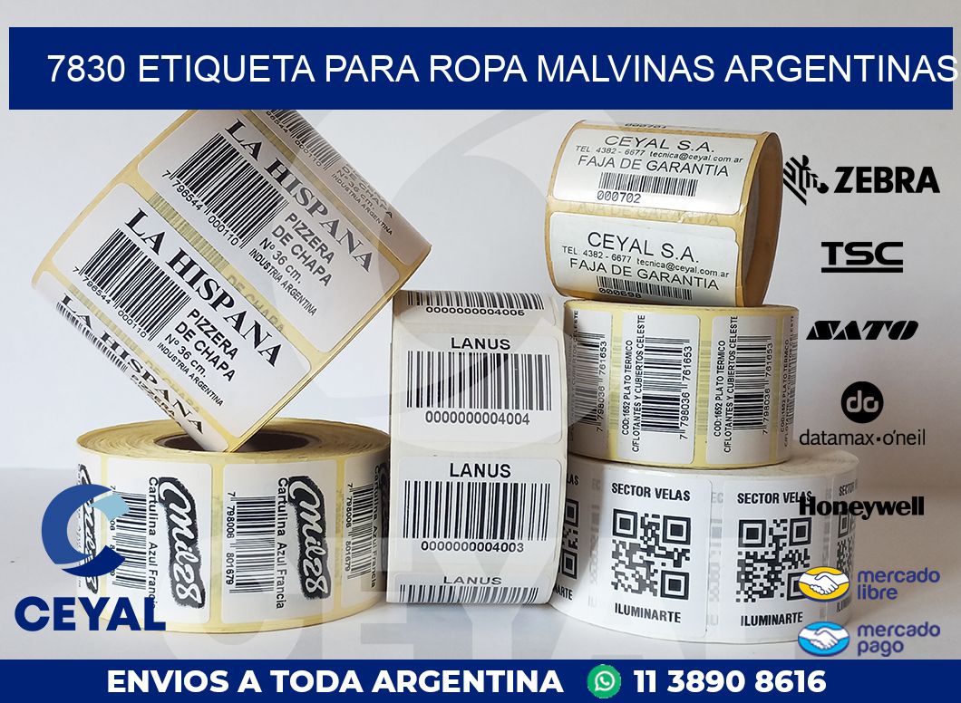 7830 ETIQUETA PARA ROPA MALVINAS ARGENTINAS