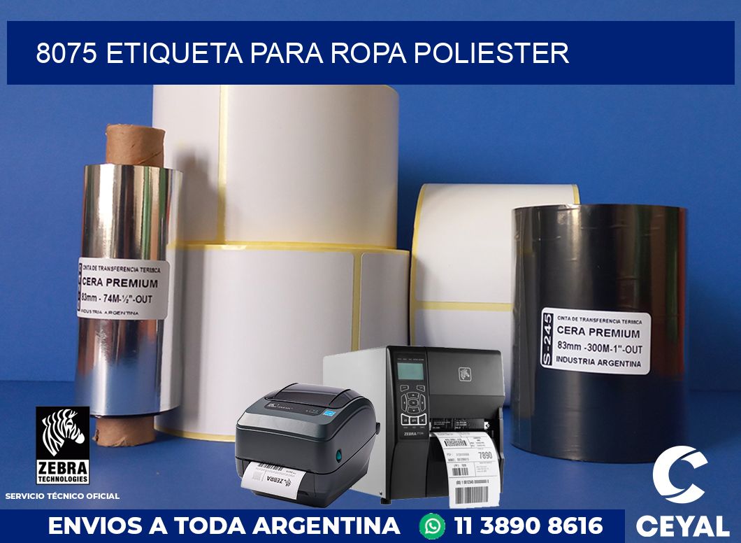 8075 ETIQUETA PARA ROPA POLIESTER