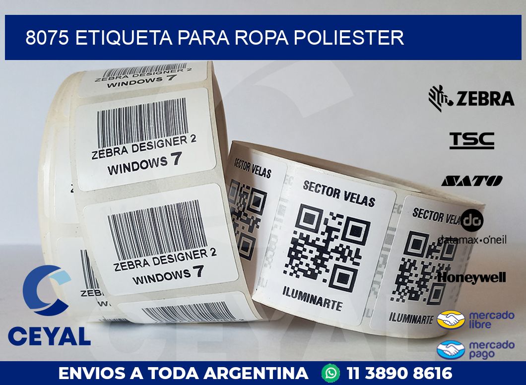 8075 ETIQUETA PARA ROPA POLIESTER