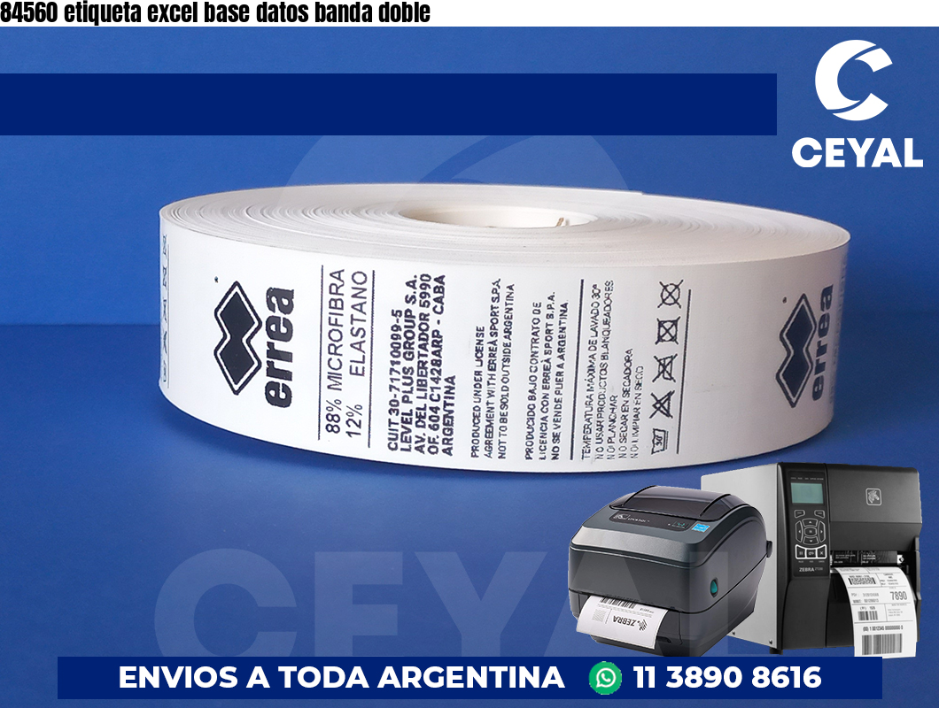 84560 etiqueta excel base datos banda doble