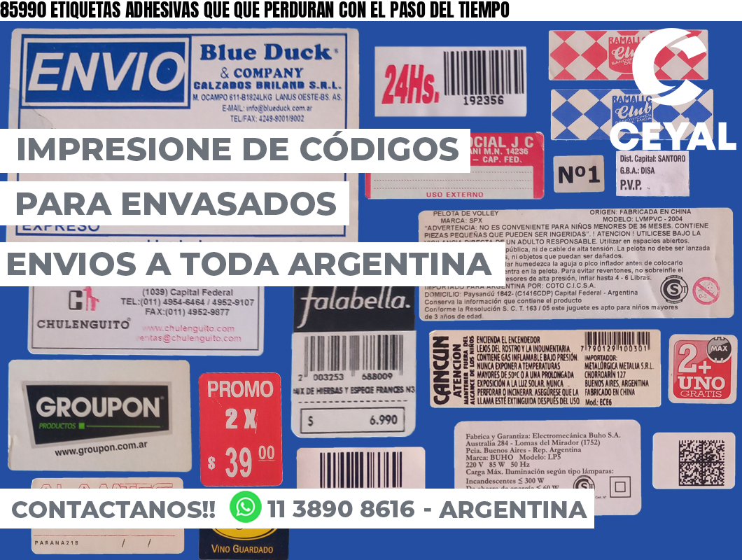 85990 ETIQUETAS ADHESIVAS QUE QUE PERDURAN CON EL PASO DEL TIEMPO