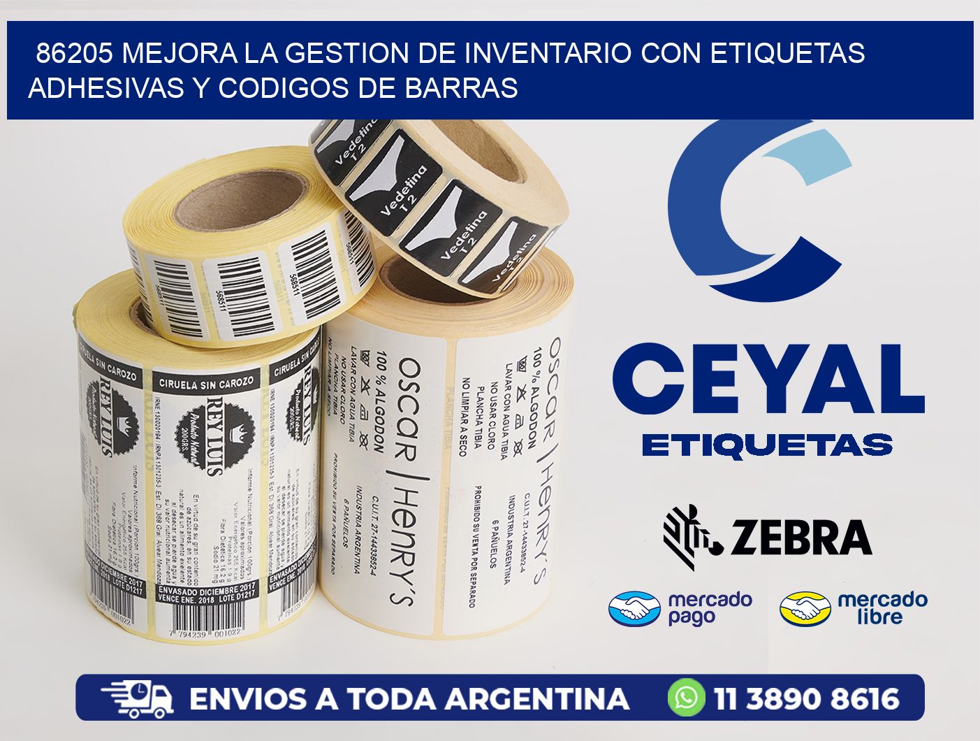 86205 MEJORA LA GESTION DE INVENTARIO CON ETIQUETAS ADHESIVAS Y CODIGOS DE BARRAS