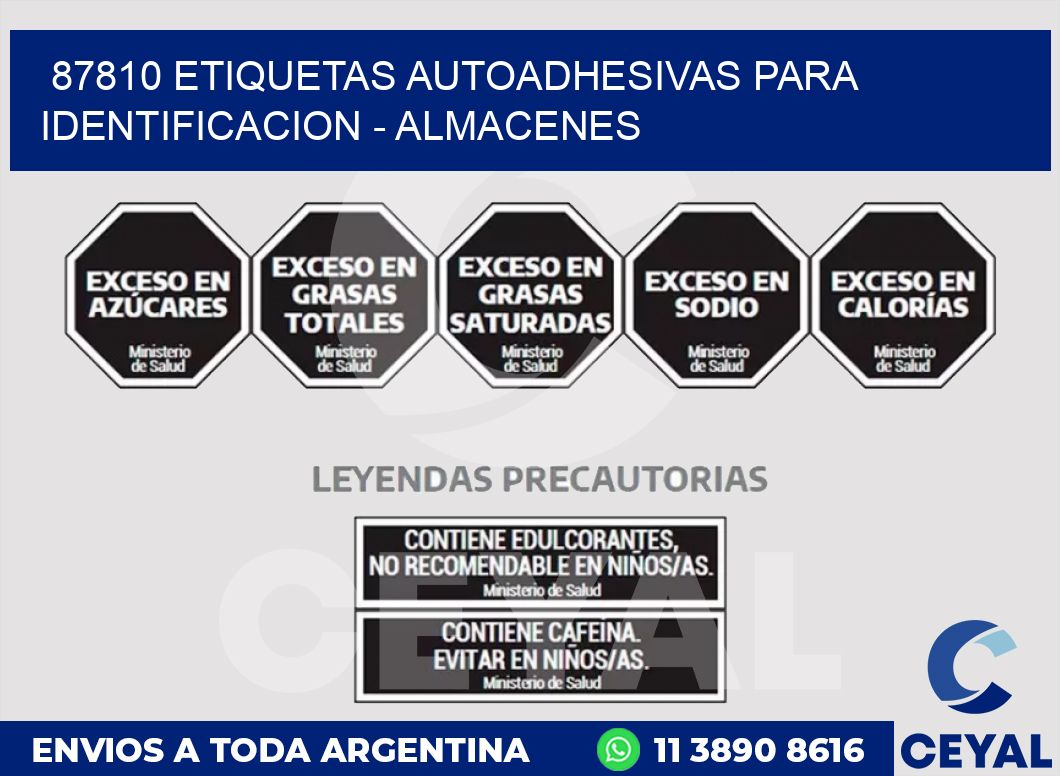 87810 ETIQUETAS AUTOADHESIVAS PARA IDENTIFICACION - ALMACENES