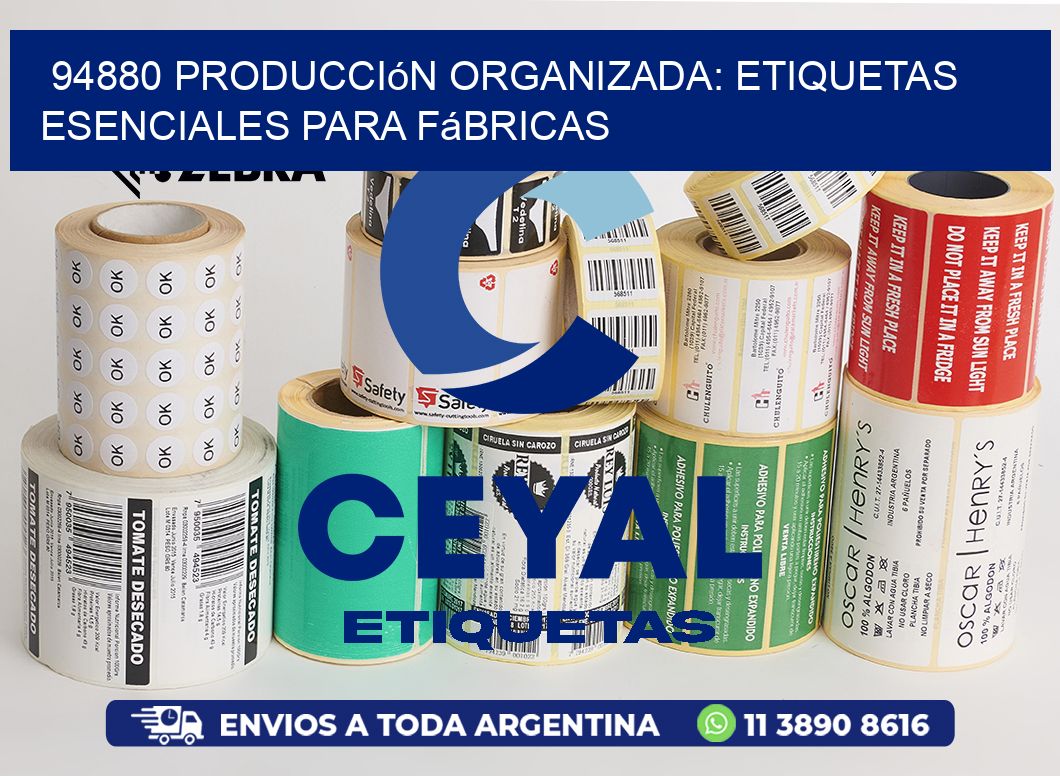 94880 Producción Organizada: Etiquetas Esenciales para Fábricas