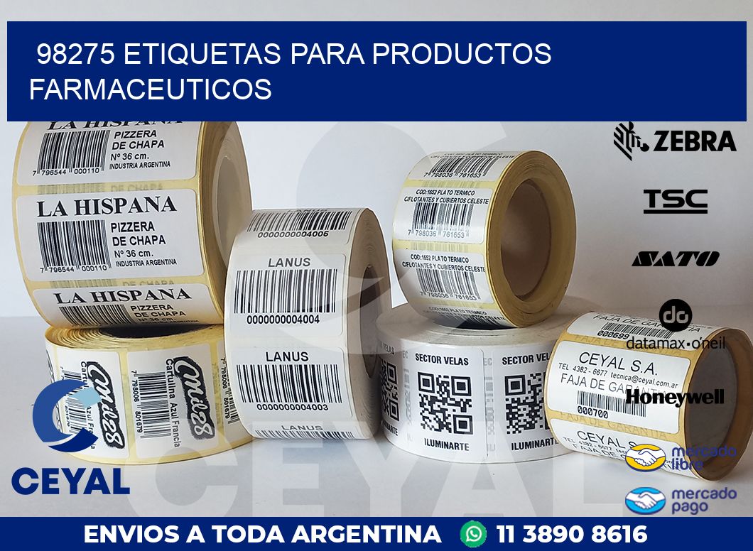 98275 ETIQUETAS PARA PRODUCTOS FARMACEUTICOS