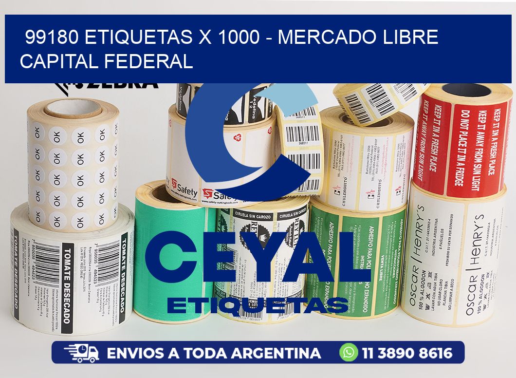 99180 ETIQUETAS X 1000 - MERCADO LIBRE CAPITAL FEDERAL