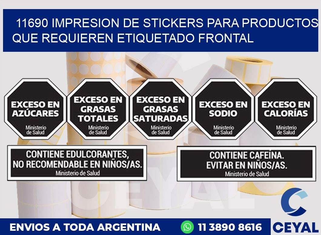 11690 IMPRESION DE STICKERS PARA PRODUCTOS QUE REQUIEREN ETIQUETADO FRONTAL