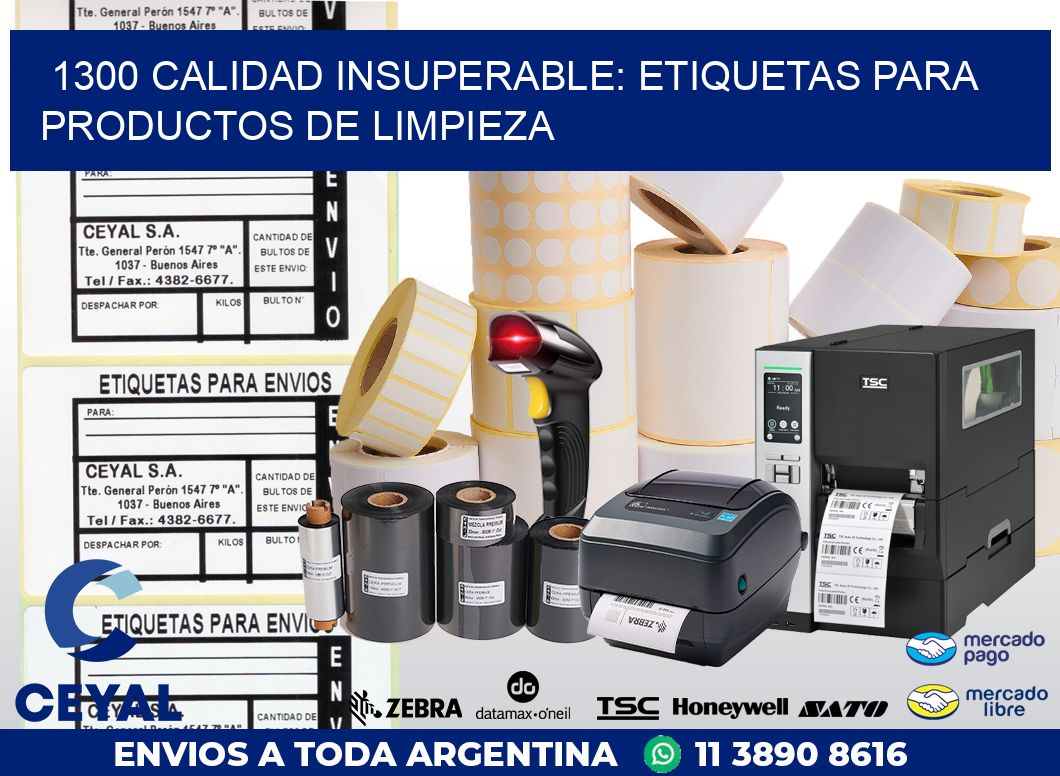 1300 CALIDAD INSUPERABLE: ETIQUETAS PARA PRODUCTOS DE LIMPIEZA