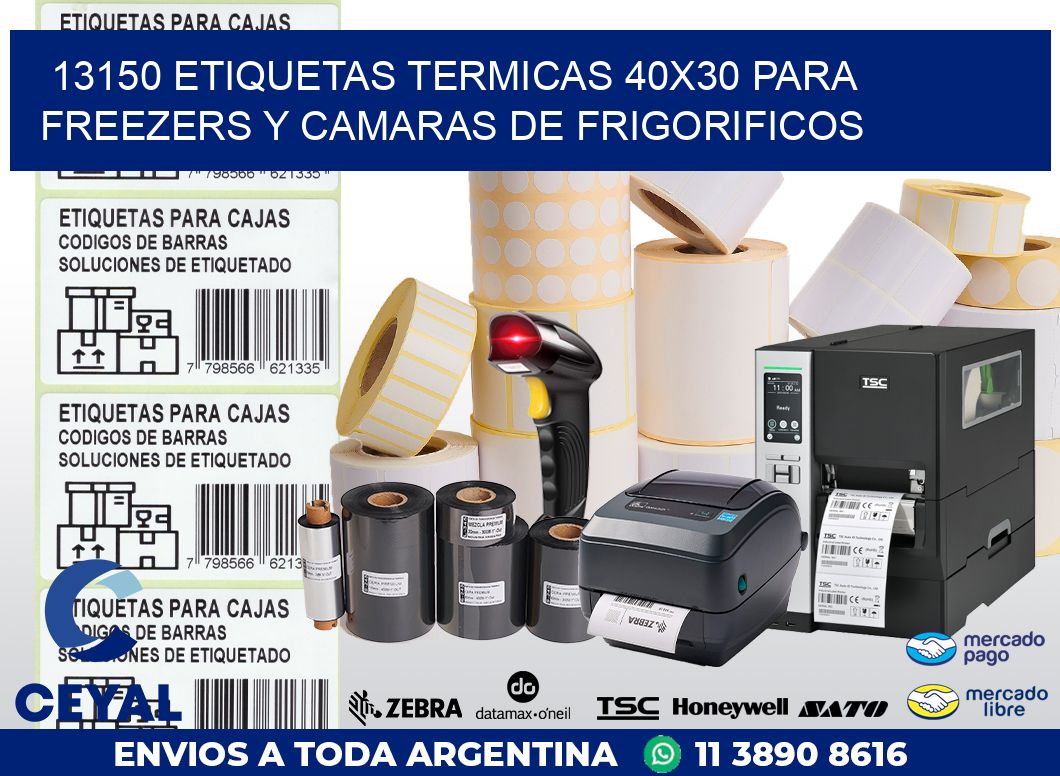13150 ETIQUETAS TERMICAS 40X30 PARA FREEZERS Y CAMARAS DE FRIGORIFICOS