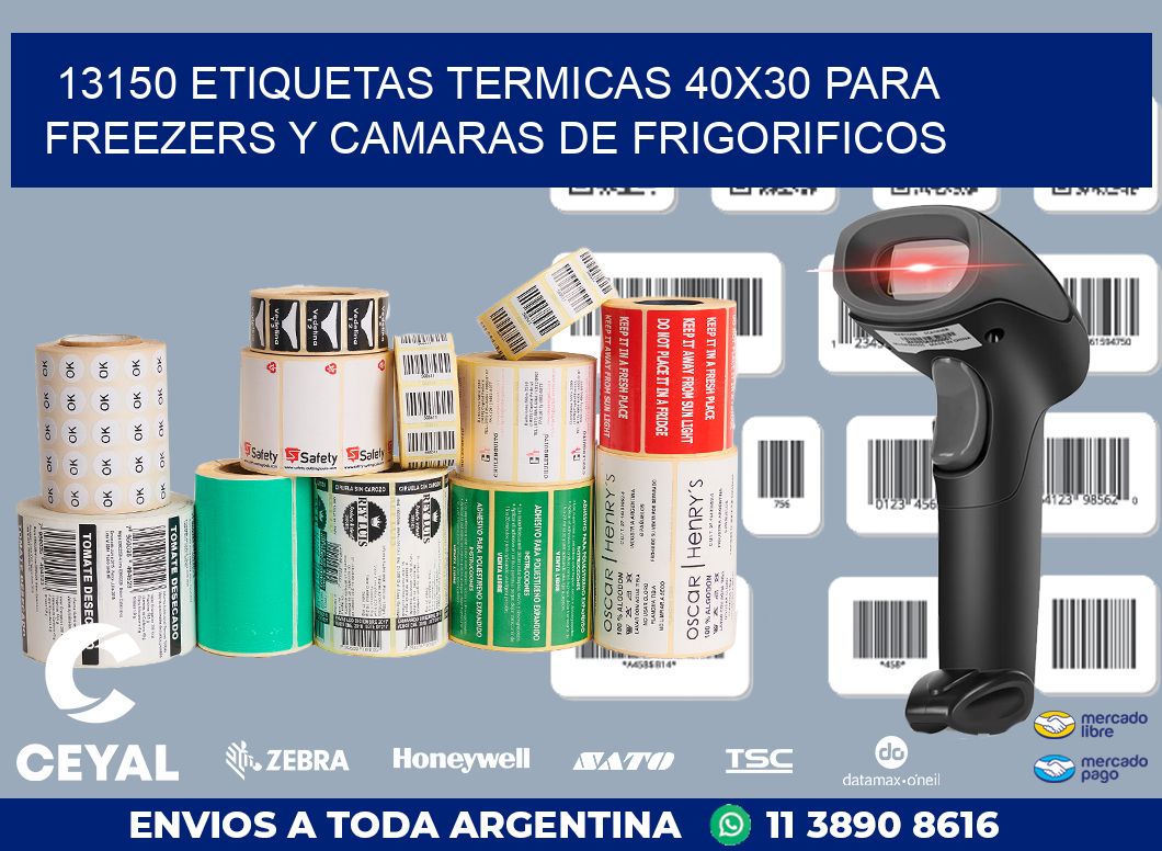 13150 ETIQUETAS TERMICAS 40X30 PARA FREEZERS Y CAMARAS DE FRIGORIFICOS