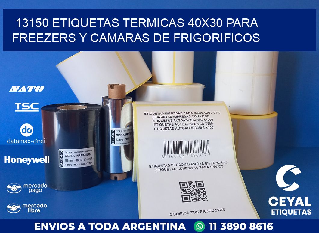 13150 ETIQUETAS TERMICAS 40X30 PARA FREEZERS Y CAMARAS DE FRIGORIFICOS