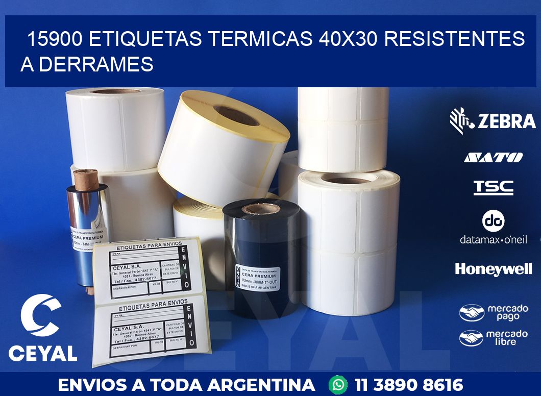 15900 ETIQUETAS TERMICAS 40X30 RESISTENTES A DERRAMES