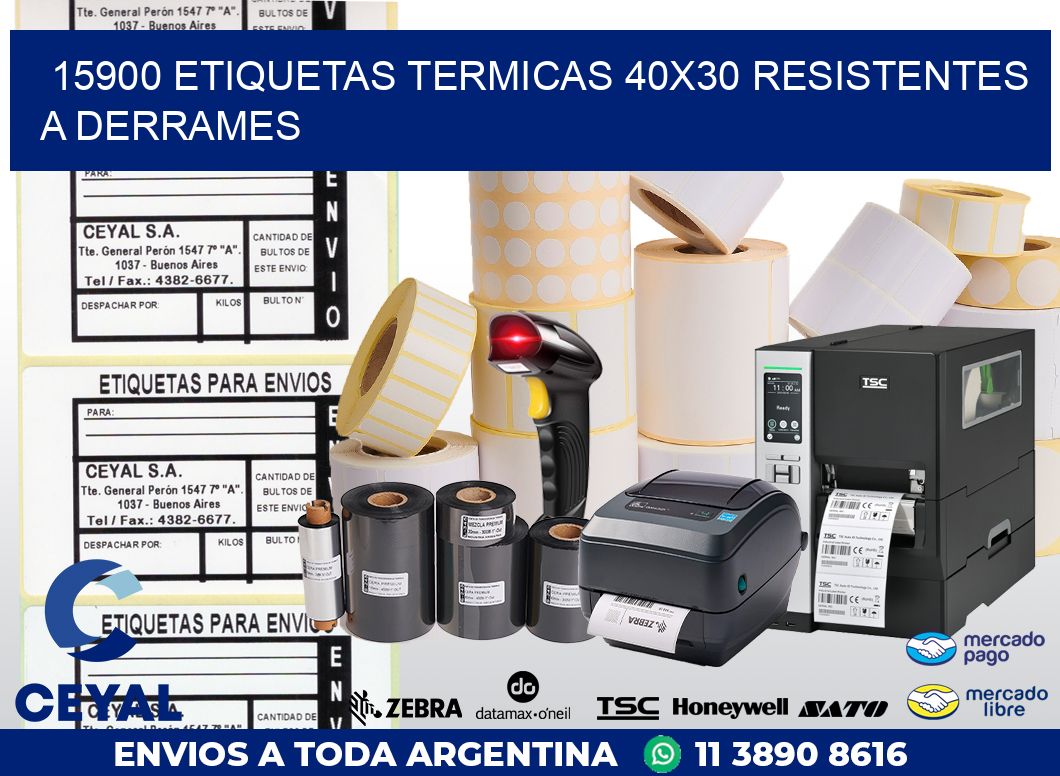 15900 ETIQUETAS TERMICAS 40X30 RESISTENTES A DERRAMES