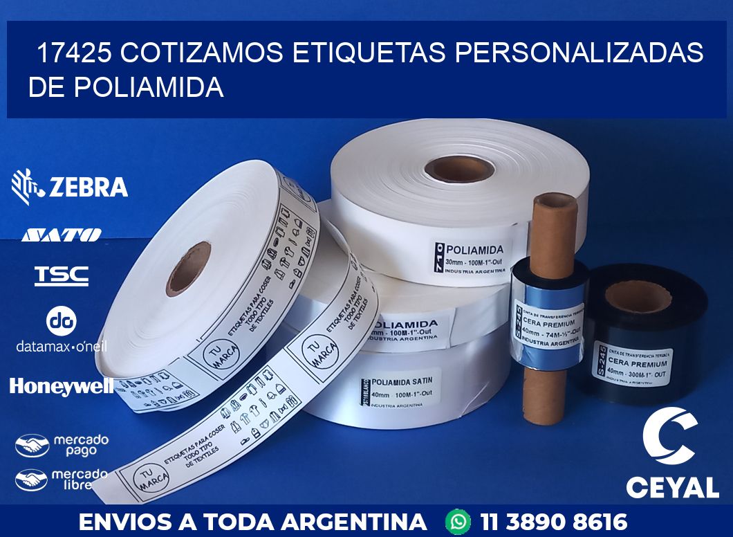 17425 COTIZAMOS ETIQUETAS PERSONALIZADAS DE POLIAMIDA