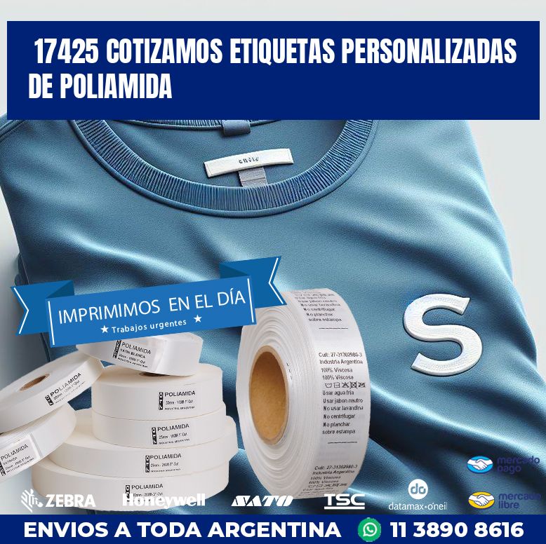 17425 COTIZAMOS ETIQUETAS PERSONALIZADAS DE POLIAMIDA