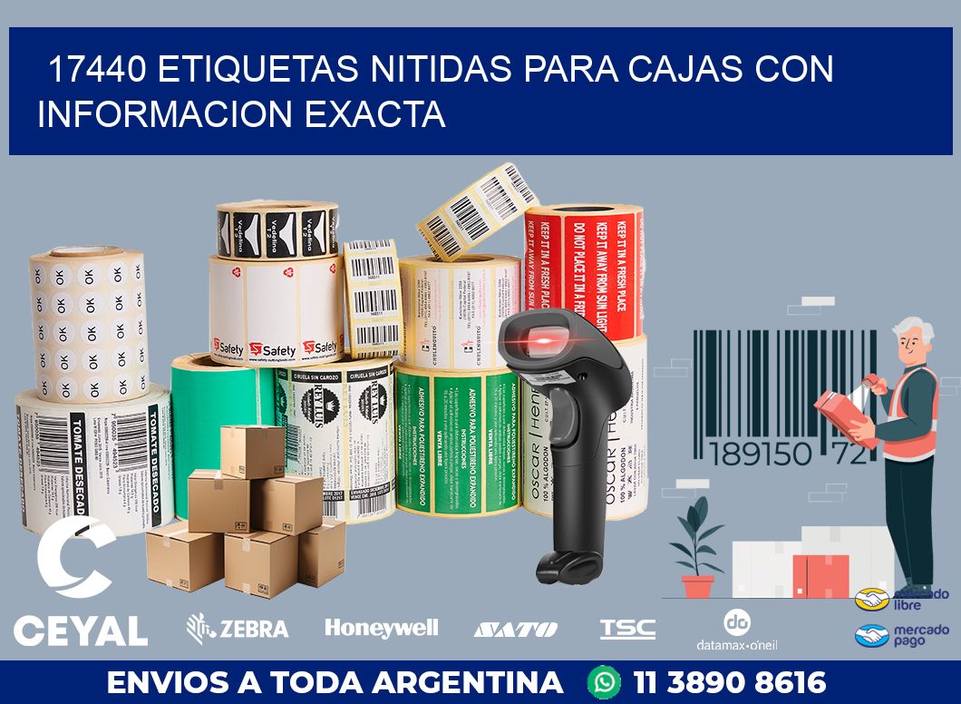 17440 ETIQUETAS NITIDAS PARA CAJAS CON INFORMACION EXACTA
