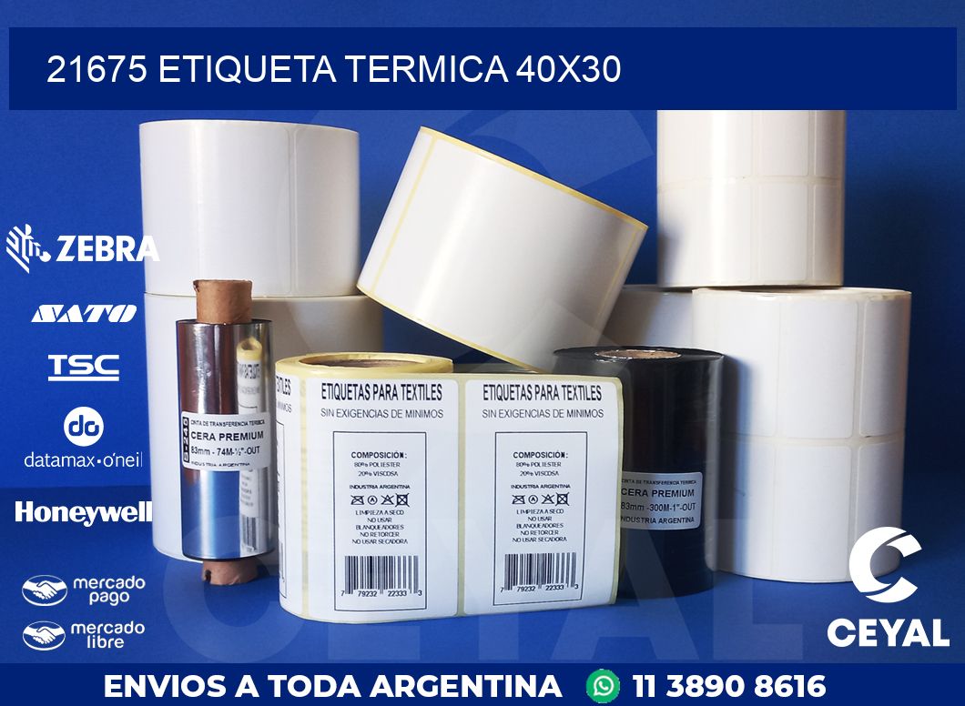 21675 ETIQUETA TERMICA 40X30