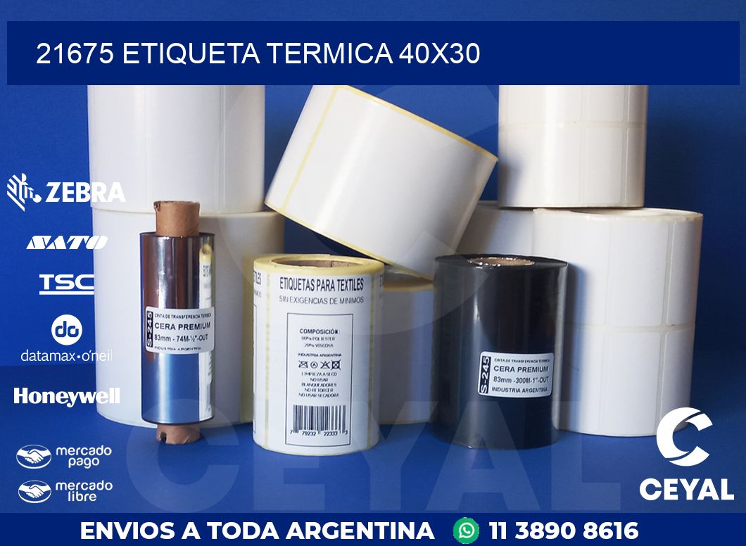 21675 ETIQUETA TERMICA 40X30