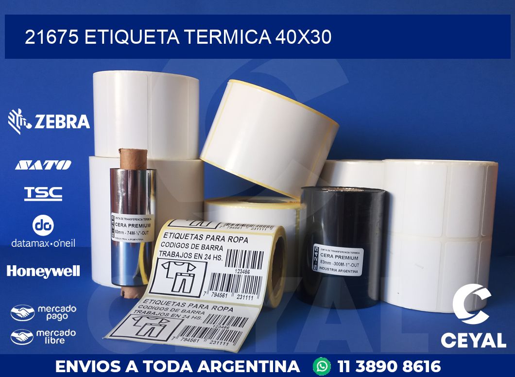 21675 ETIQUETA TERMICA 40X30