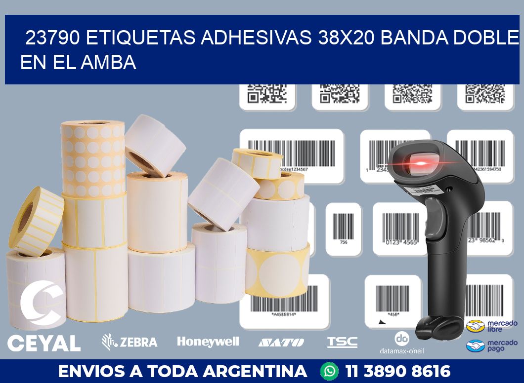 23790 ETIQUETAS ADHESIVAS 38X20 BANDA DOBLE EN EL AMBA