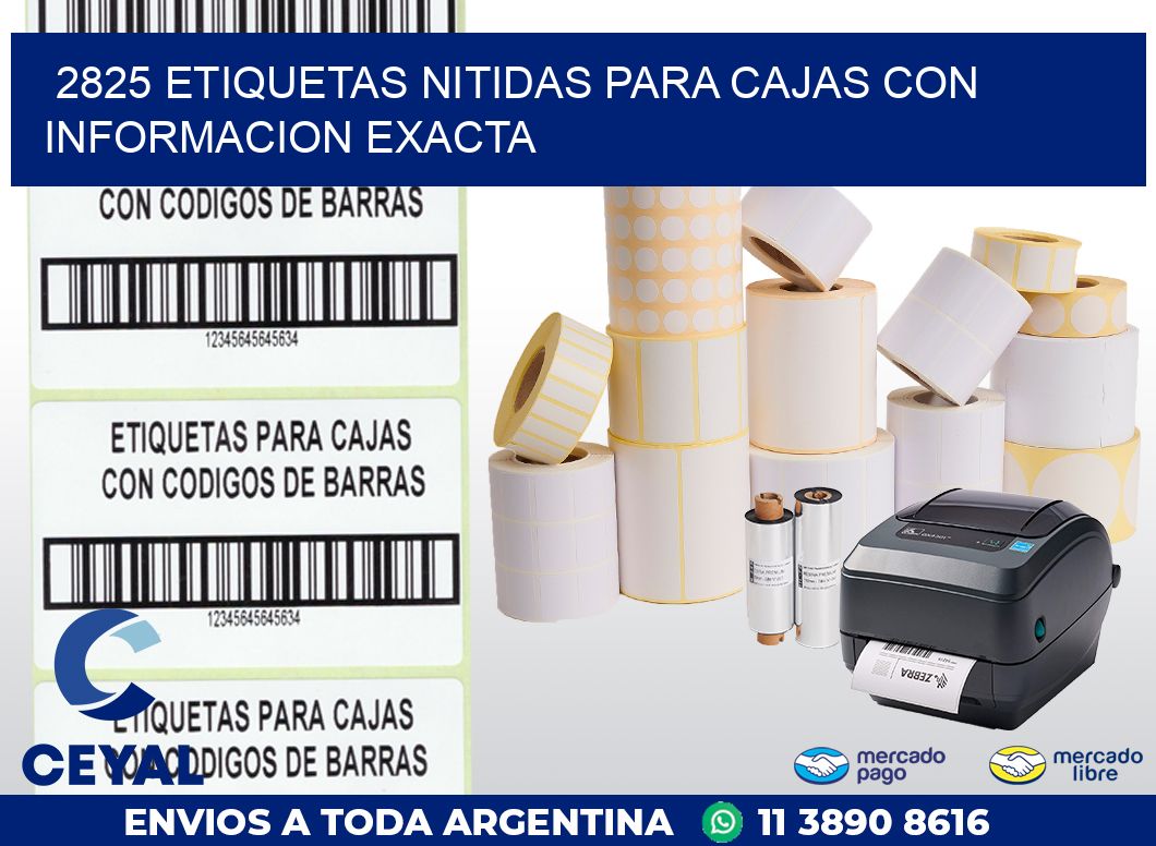 2825 ETIQUETAS NITIDAS PARA CAJAS CON INFORMACION EXACTA