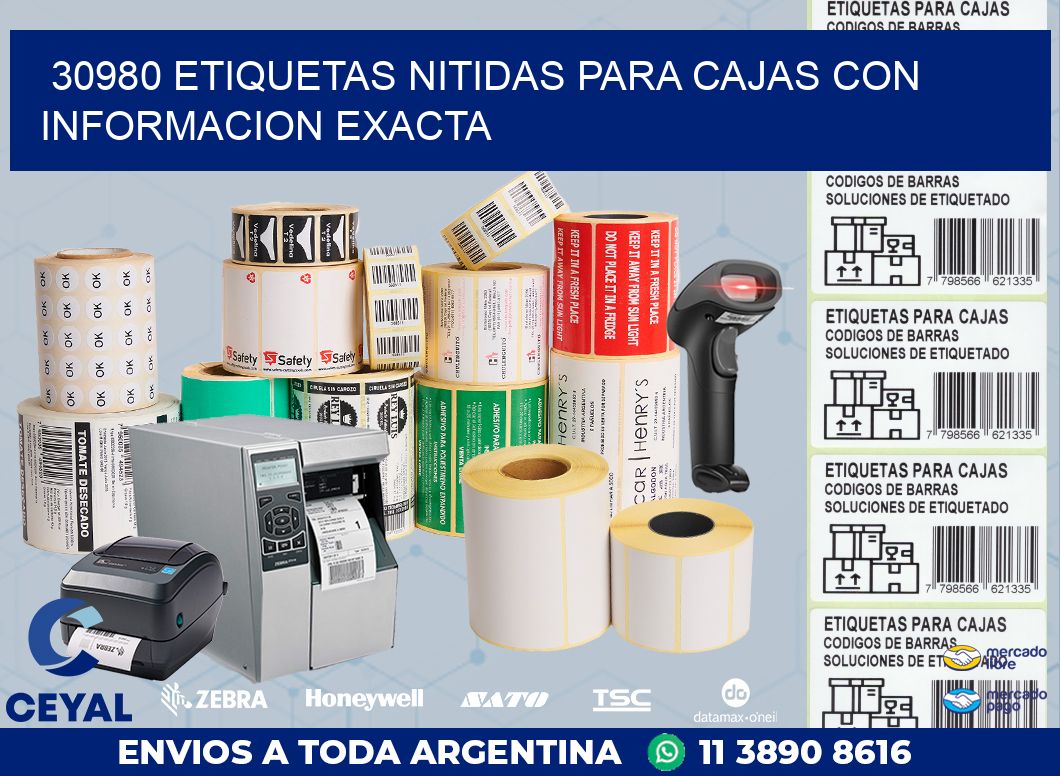 30980 ETIQUETAS NITIDAS PARA CAJAS CON INFORMACION EXACTA