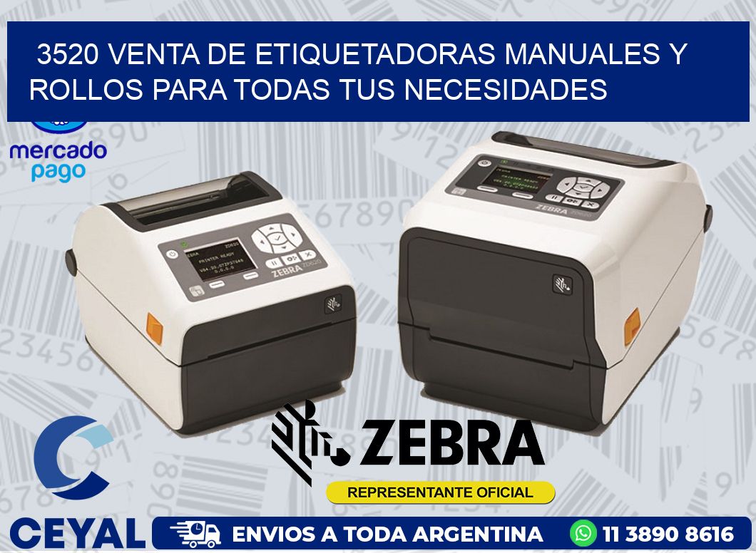 3520 VENTA DE ETIQUETADORAS MANUALES Y ROLLOS PARA TODAS TUS NECESIDADES
