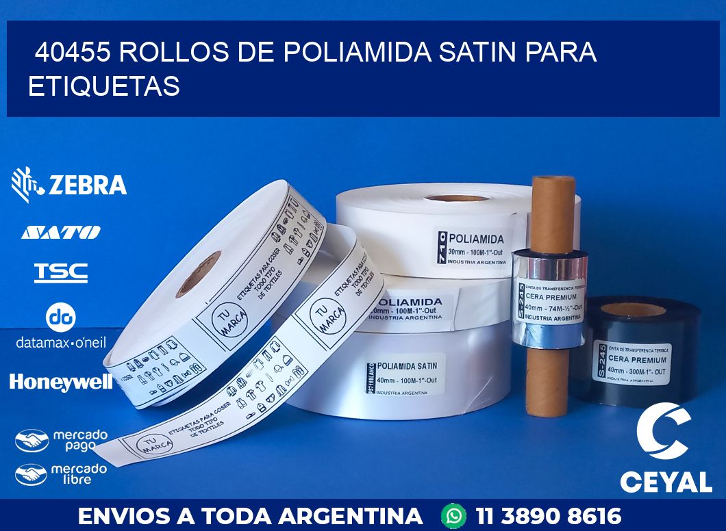 40455 ROLLOS DE POLIAMIDA SATIN PARA ETIQUETAS